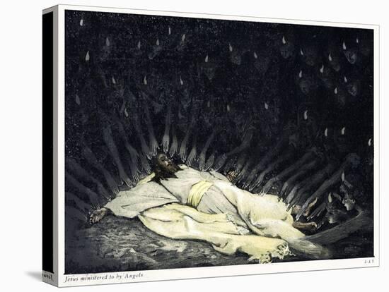 Jesus Ministered to by Angels - Bible-James Jacques Joseph Tissot-Premier Image Canvas