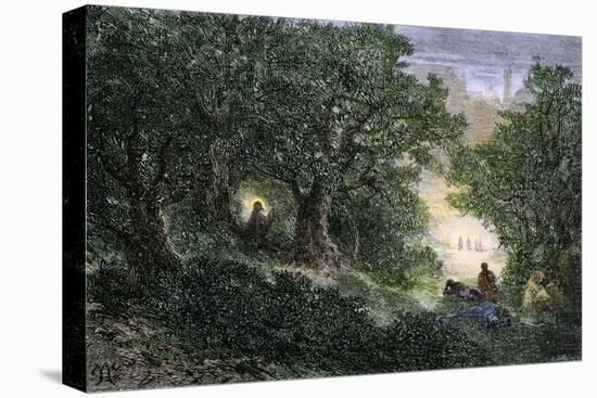 Jesus Praying in the Garden of Gethsemane before His Arrest-null-Premier Image Canvas