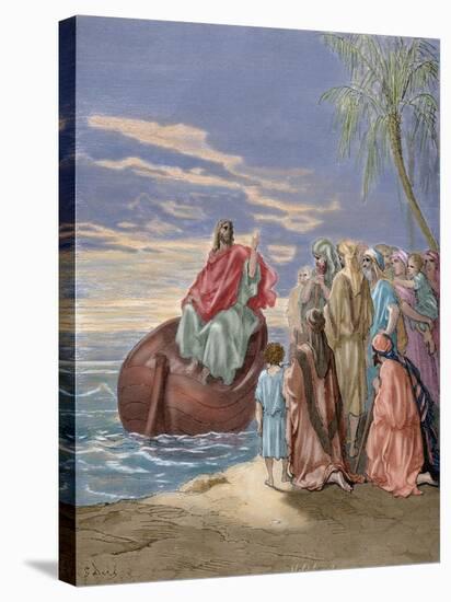Jesus Preaching in the Sea of Galilee-Gustave Dore-Premier Image Canvas