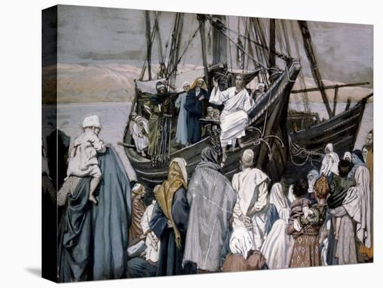 Jesus Preaching on a Boat-James Tissot-Premier Image Canvas