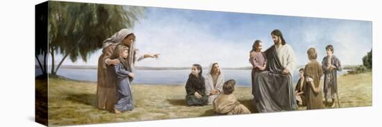 Jesus with Children-David Lindsley-Premier Image Canvas