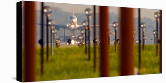 Jet airplane taking off from Detroit Metro Airport, Romulus, Michigan, USA-null-Premier Image Canvas