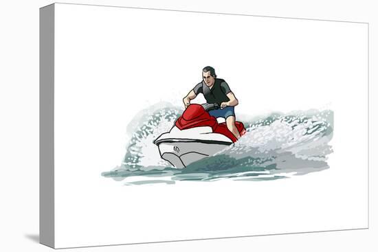 Jet Ski - Icon-Lantern Press-Stretched Canvas