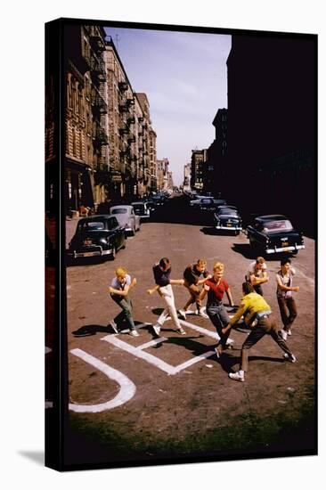 Jets' Dance on Busy Street in Scene from West Side Story-Gjon Mili-Premier Image Canvas