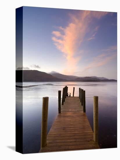 Jetty and Derwentwater at Sunset, Near Keswick, Lake District National Park, Cumbria, England, Uk-Lee Frost-Premier Image Canvas