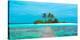 Jetty and Maldivian island-Pangea Images-Stretched Canvas