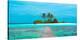 Jetty and Maldivian island-Pangea Images-Stretched Canvas