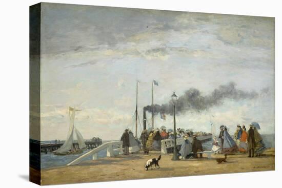 Jetty and Wharf at Trouville, 1863-Eugene Louis Boudin-Premier Image Canvas