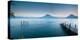 Jetty in a Lake with a Mountain Range in the Background, Lake Atitlan, Santa Cruz La Laguna-null-Premier Image Canvas