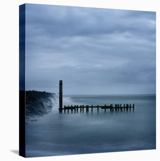 Jetty in Blue-Shane Settle-Stretched Canvas