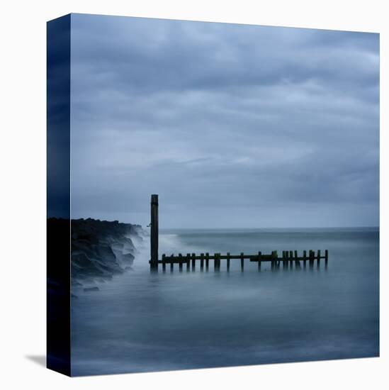 Jetty in Blue-Shane Settle-Stretched Canvas