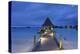 Jetty of Intercontinental Bora Bora Le Moana Resort at Dusk, Bora Bora, Society Islands-Ian Trower-Premier Image Canvas