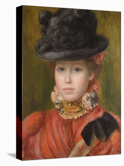 Jeune Fille Au Chapeau Noir Et Fleur Rouge - Girl in Black Hat with Red Flowers Par Renoir, Pierre-Pierre Auguste Renoir-Premier Image Canvas