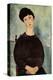 Jeune Fille Brune Assise-Amedeo Modigliani-Stretched Canvas