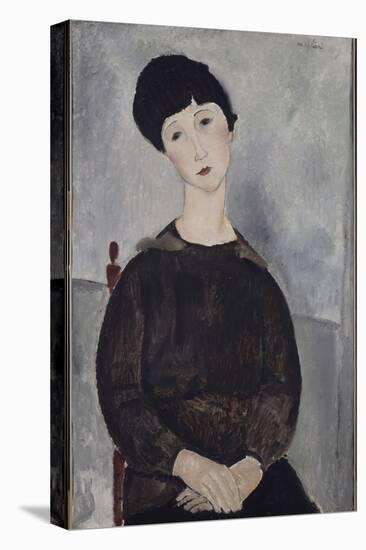 Jeune fille brune, assise-Amedeo Modigliani-Premier Image Canvas