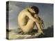 Jeune homme nu assis au bord de la mer - Etude-Hippolyte Flandrin-Premier Image Canvas