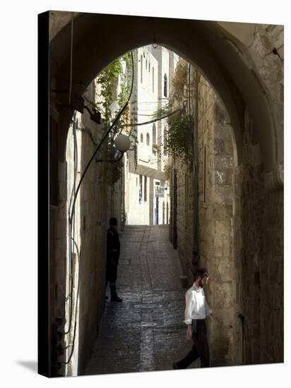 Jewish Man in Traditional Clothes, Old Walled City, Jerusalem, Israel, Middle East-Christian Kober-Premier Image Canvas