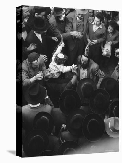 Jewish Men Dancing Together During a Religious Holiday-Paul Schutzer-Premier Image Canvas