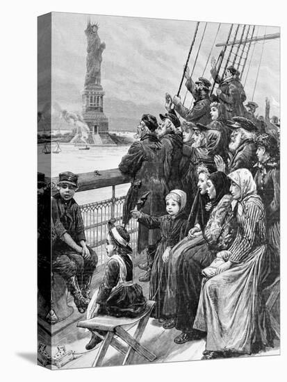 Jewish Refugees Pass Statue of Liberty-null-Premier Image Canvas
