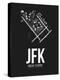 JFK New York Airport Black-NaxArt-Stretched Canvas