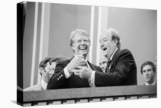 Jimmy Carter and Former VP Hubert Humphrey at Democratic National Convention, 1976-null-Stretched Canvas