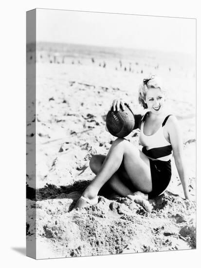 Joan Blondell at the Beach, 1933-null-Stretched Canvas