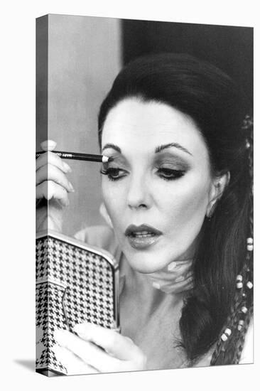 Joan Collins Applying Makeup-Associated Newspapers-Stretched Canvas