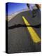 Jogger on Desert Road-Mitch Diamond-Premier Image Canvas