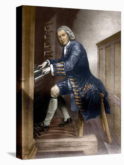 Johann Sebastian Bach playing the Organ, c1881-French School-Premier Image Canvas