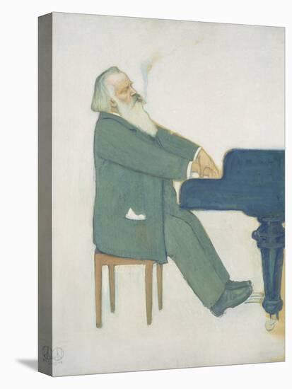 Johannes Brahms at the Piano-Willy von Beckerath-Premier Image Canvas