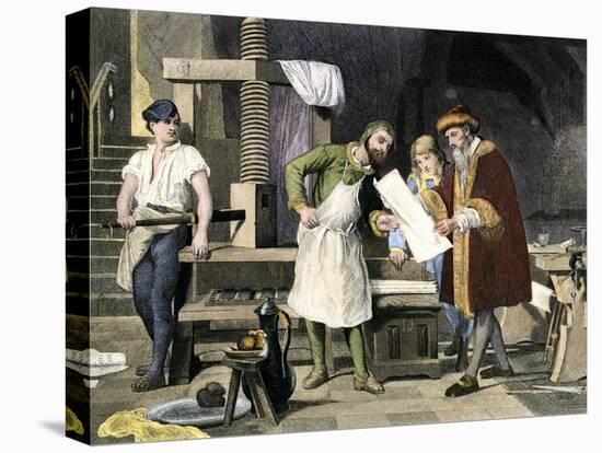 Johannes Gutenberg Examining a Proof-null-Premier Image Canvas