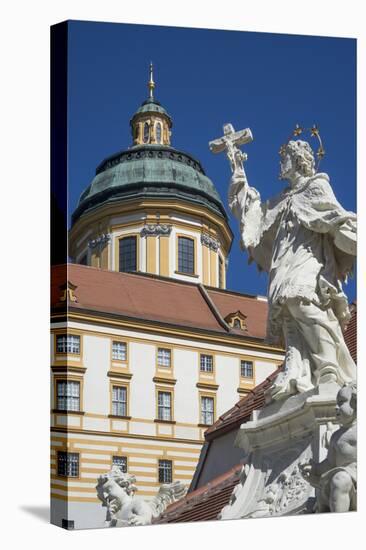 Johannes Nepomuk statue and Monastery, Melk, UNESCO World Heritage Site, Lower Austria, Austria, Eu-Rolf Richardson-Premier Image Canvas