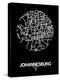 Johannesburg Street Map Black-NaxArt-Stretched Canvas