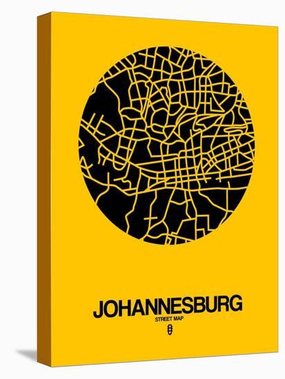 Johannesburg Street Map Yellow-NaxArt-Stretched Canvas