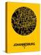 Johannesburg Street Map Yellow-NaxArt-Stretched Canvas