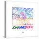 Johannesburg Watercolor Street Map-NaxArt-Stretched Canvas