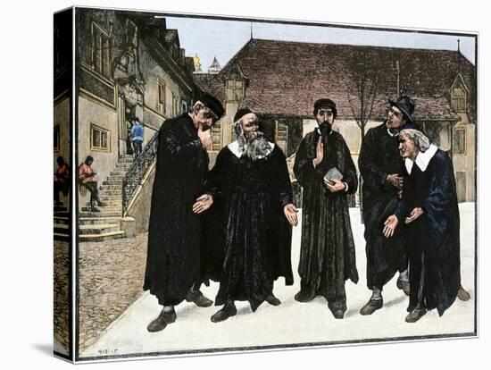 John Calvin and the Four Syndics Founding the Seminary Which Became the College of Geneva, 1559-null-Premier Image Canvas