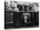 John F. Kennedy's TV Announcement of Cuban Blockade During the Missile Crisis in a Department Store-Ralph Crane-Premier Image Canvas