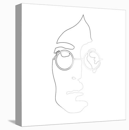 John Lennon Line Drawing-Logan Huxley-Stretched Canvas