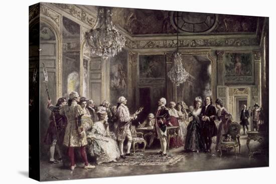 John Paul Jones and Benjamin Franklin at Louis XVI's Court-Jean Leon Gerome Ferris-Premier Image Canvas