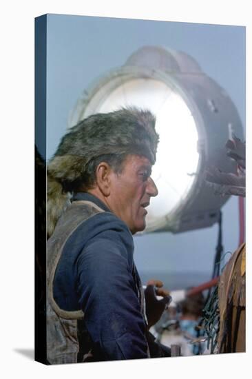 John Wayne sur le tournage by son film Alamo en, 1960 (photo)-null-Stretched Canvas