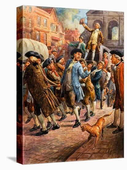 John Wilkes, Seen Here Returning from Paris, Being Saved from Arrest by a Mob of Citizens-C.l. Doughty-Premier Image Canvas