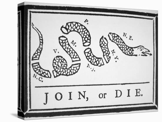 Join, or Die (Litho)-Benjamin Franklin-Premier Image Canvas