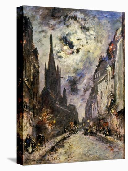 Jongkind: St. Severin, 1877. The Street And Church Of St. Severin, 1877-Johan-Barthold Jongkind-Premier Image Canvas