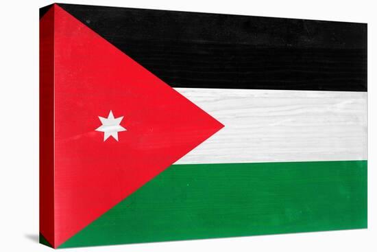 Jordan Flag Design with Wood Patterning - Flags of the World Series-Philippe Hugonnard-Stretched Canvas