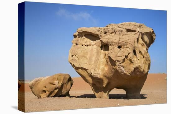 Jordan, Wadi Rum. a Free-Standing Sandstone Feature known as the Bedouin Cow in Wadi Rum.-Nigel Pavitt-Premier Image Canvas