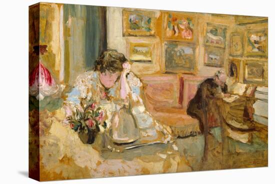 Jos and Lucie Hessel in the Small Salon, Rue de Rivoli, c.1900-05-Edouard Vuillard-Premier Image Canvas