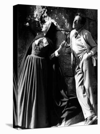Josette Day and le realisateur Jean Cocteau sur le tournage du film La Belle and la Bete en, 1946 (-null-Stretched Canvas