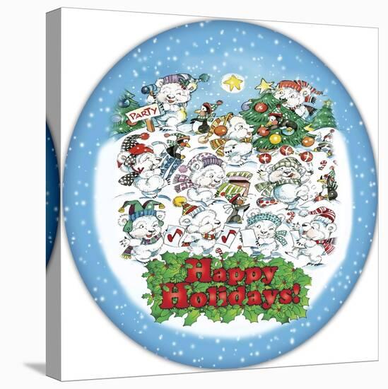 JP3644-Christmas Pary Bears-Jean Plout-Premier Image Canvas