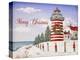 JP3897-Christmas Lighthouse -Merry Christmas-Jean Plout-Premier Image Canvas